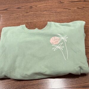 Hollister Green Sweatshirt with Pink Graphic